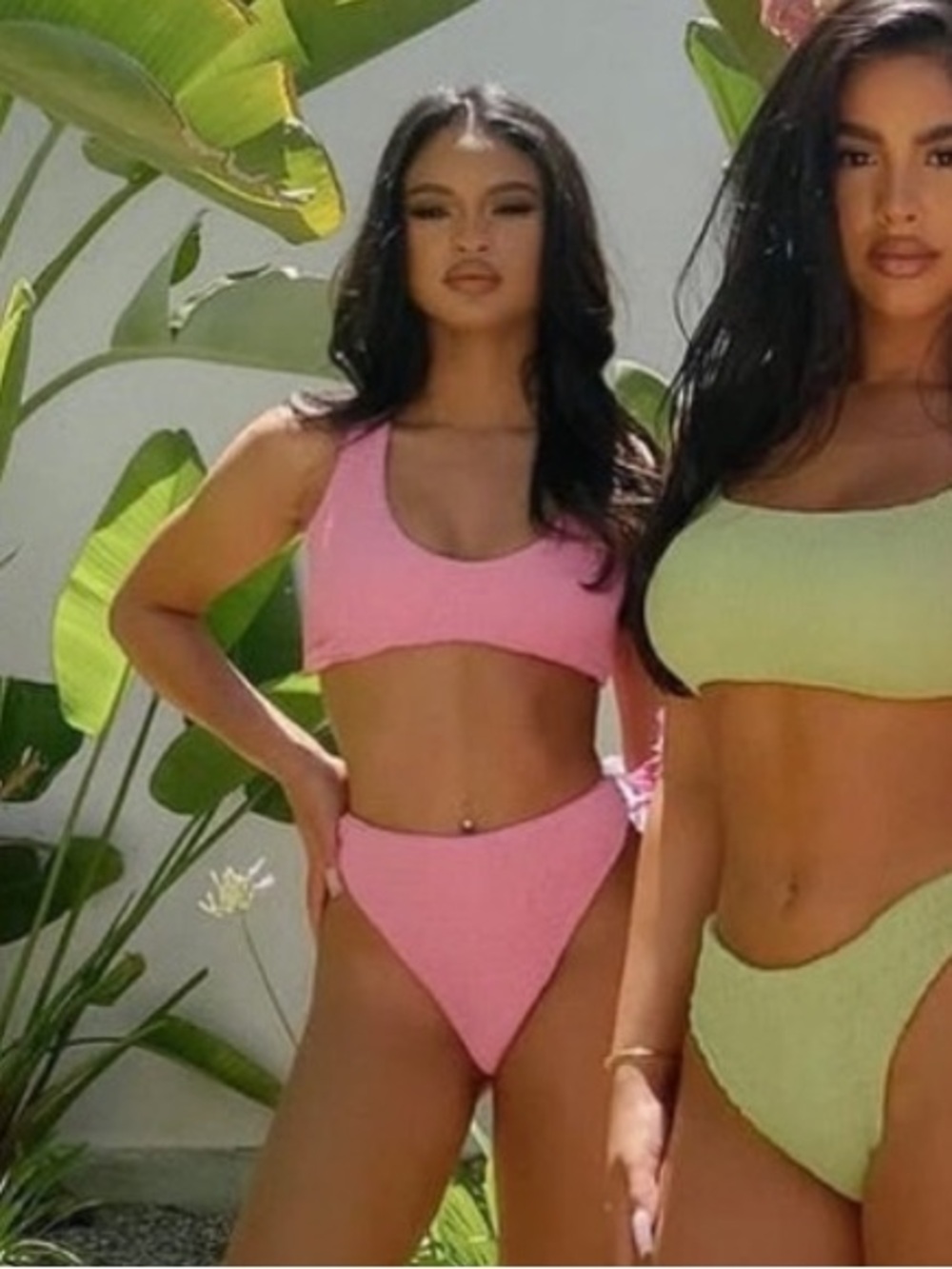 🆕 Naked Wardrobe Bubblegum Pink Smocked High Rise Bikini